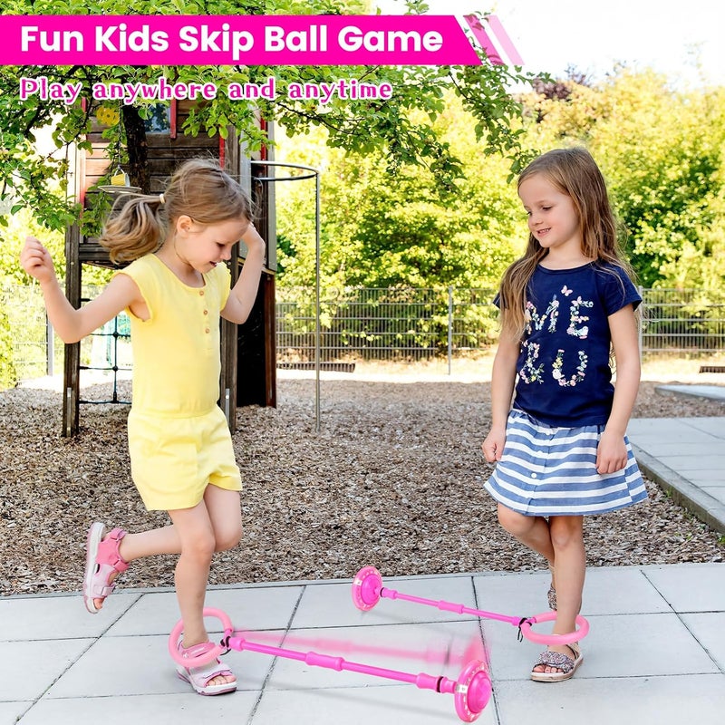 Astrell Skip Ball - Foldable Colorful Flash Wheel Indoor Outdoor Game Fitness Toys for Kids, Cool Kids Toys Christmas Birthday Gifts for Girls Boys Age 6 7 8 9 10+ Year Old - Image 2